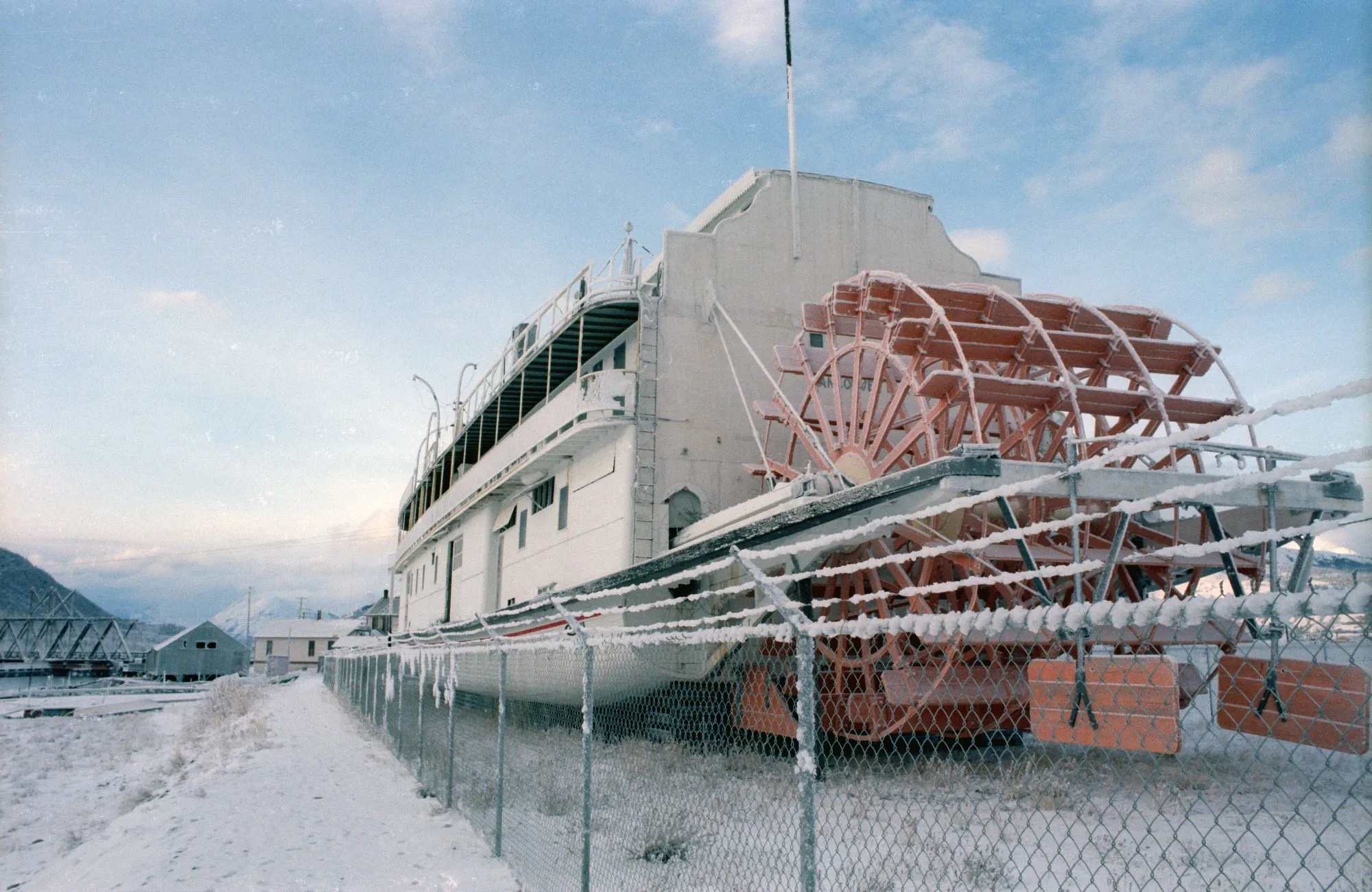 Stern quarter with sternwheel, winter