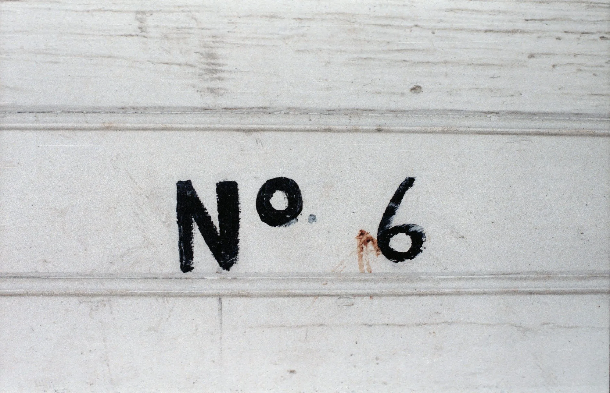 'No 6' painted on planking