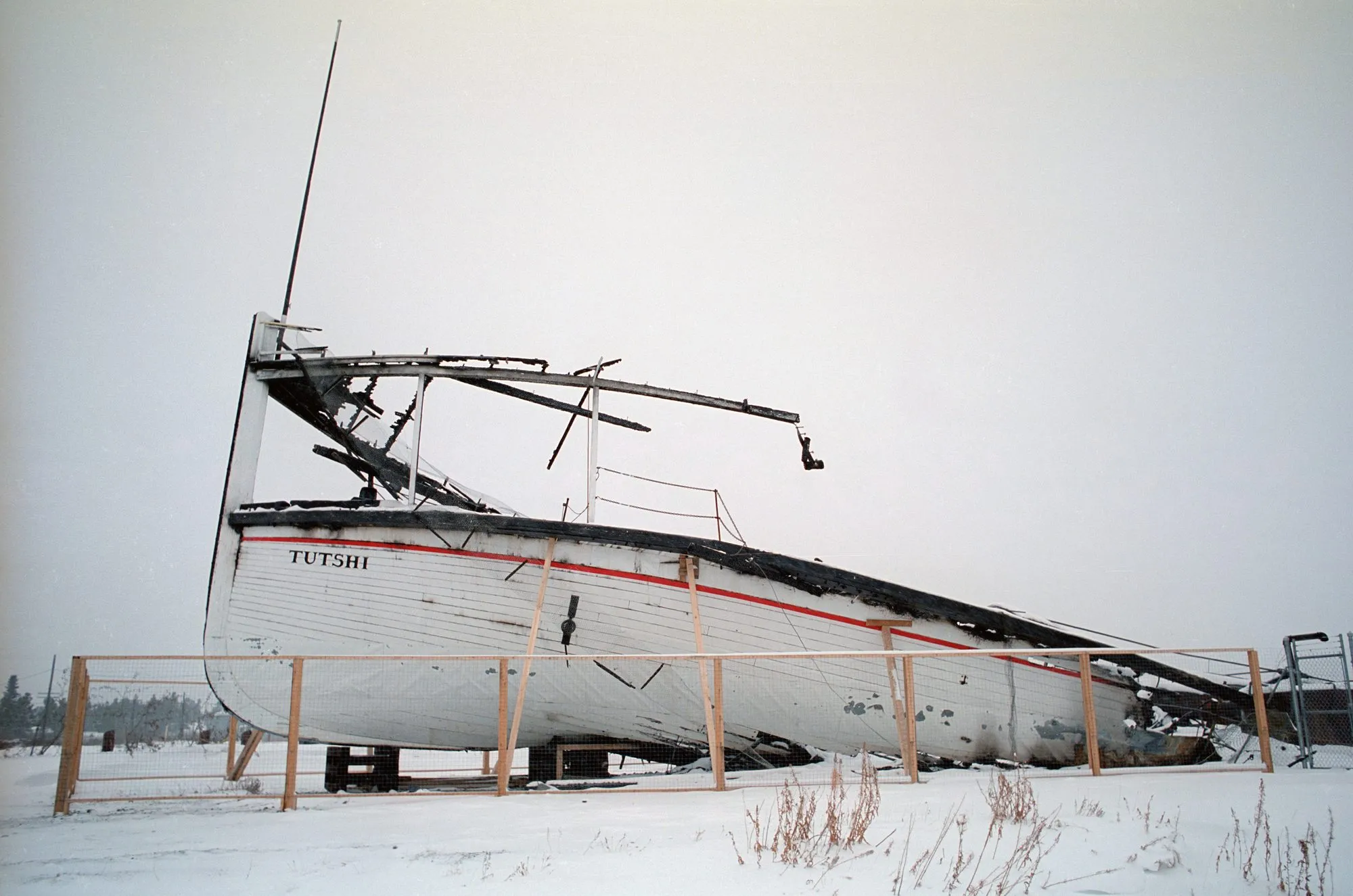 Burned hull after the fire